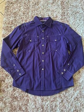 House of lords Purple Button-Up Long Sleeve Shirt